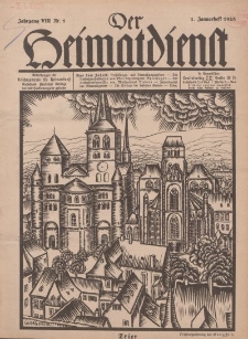Der Heimatdienst : Mitteilungen der Reichszentrale für Heimatdienst, 8. Jahrgang, 1. Januarheft 1928, Nr 1.
