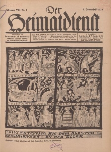 Der Heimatdienst : Mitteilungen der Reichszentrale für Heimatdienst, 8. Jahrgang, 2. Januarheft 1928, Nr 2.