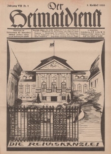 Der Heimatdienst : Mitteilungen der Reichszentrale für Heimatdienst, 8. Jahrgang, 2. Aprilheft 1928, Nr 8.