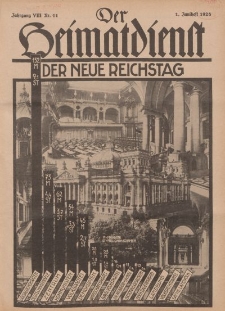 Der Heimatdienst : Mitteilungen der Reichszentrale für Heimatdienst, 8. Jahrgang, 1. Juniheft 1928, Nr 11.