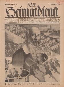 Der Heimatdienst : Mitteilungen der Reichszentrale für Heimatdienst, 8. Jahrgang, 1. Augustheft 1928, Nr 15.