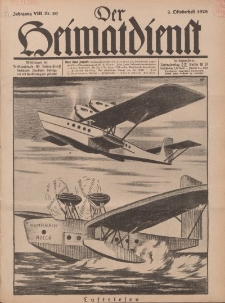 Der Heimatdienst : Mitteilungen der Reichszentrale für Heimatdienst, 8. Jahrgang, 2. Oktoberheft 1928, Nr 20.