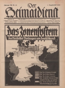 Der Heimatdienst : Mitteilungen der Reichszentrale für Heimatdienst, 8. Jahrgang, 1. Dezemberheft 1928, Nr 23.