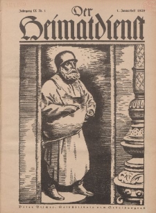 Der Heimatdienst : Mitteilungen der Reichszentrale für Heimatdienst, 9. Jahrgang, 1. Januarheft 1929, Nr 1.