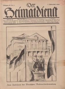 Der Heimatdienst : Mitteilungen der Reichszentrale für Heimatdienst, 9. Jahrgang, 1. Februarheft 1929, Nr 3.