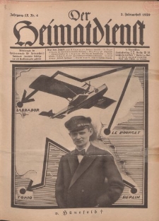 Der Heimatdienst : Mitteilungen der Reichszentrale für Heimatdienst, 9. Jahrgang, 2. Februarheft 1929, Nr 4.