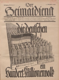 Der Heimatdienst : Mitteilungen der Reichszentrale für Heimatdienst, 9. Jahrgang, 2. Märzheft 1929, Nr 6.