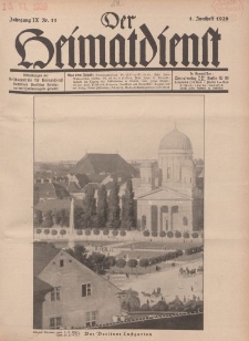 Der Heimatdienst : Mitteilungen der Reichszentrale für Heimatdienst, 9. Jahrgang, 1. Juniheft 1929, Nr 11.