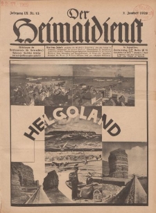 Der Heimatdienst : Mitteilungen der Reichszentrale für Heimatdienst, 9. Jahrgang, 2. Juniheft 1929, Nr 12.