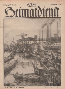 Der Heimatdienst : Mitteilungen der Reichszentrale für Heimatdienst, 9. Jahrgang, 2. Augustheft 1929, Nr 16.