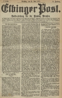 Elbinger Post, Nr. 142, Dienstag 22 Juni 1875, 2 Jh