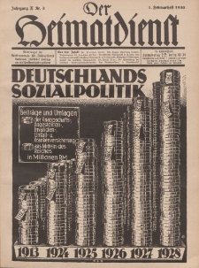 Der Heimatdienst : Mitteilungen der Reichszentrale für Heimatdienst, 10. Jahrgang, 1. Februarheft 1930, Nr 3.