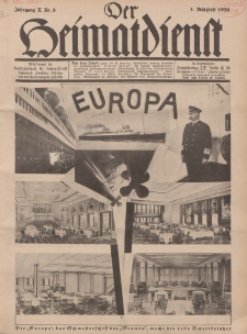 Der Heimatdienst : Mitteilungen der Reichszentrale für Heimatdienst, 10. Jahrgang, 1. Märzheft 1930, Nr 5.