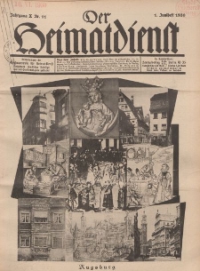 Der Heimatdienst : Mitteilungen der Reichszentrale für Heimatdienst, 10. Jahrgang, 1. Juniheft 1930, Nr 11.