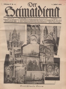 Der Heimatdienst : Mitteilungen der Reichszentrale für Heimatdienst, 10. Jahrgang, 1. Juliheft 1930, Nr 13.