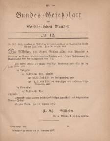 Bundes-Gesetzblatt des Norddeutschen Bundes, 1867, Nr 12.