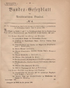 Bundes-Gesetzblatt des Norddeutschen Bundes, 1868, Nr 4.