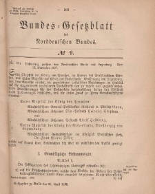 Bundes-Gesetzblatt des Norddeutschen Bundes, 1868, Nr 9.