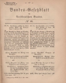Bundes-Gesetzblatt des Norddeutschen Bundes, 1868, Nr 10.