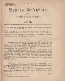 Bundes-Gesetzblatt des Norddeutschen Bundes, 1868, Nr 11.