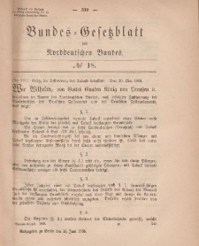 Bundes-Gesetzblatt des Norddeutschen Bundes, 1868, Nr 18.