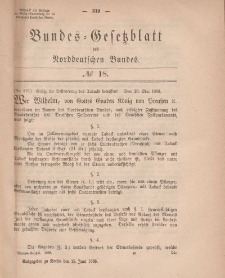 Bundes-Gesetzblatt des Norddeutschen Bundes, 1868, Nr 18.
