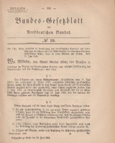 Bundes-Gesetzblatt des Norddeutschen Bundes, 1868, Nr 19.