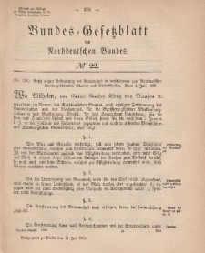 Bundes-Gesetzblatt des Norddeutschen Bundes, 1868, Nr 22.