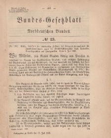Bundes-Gesetzblatt des Norddeutschen Bundes, 1868, Nr 23.