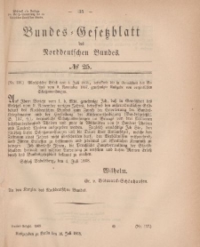 Bundes-Gesetzblatt des Norddeutschen Bundes, 1868, Nr 25.