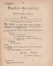 Bundes-Gesetzblatt des Norddeutschen Bundes, 1868, Nr 26.