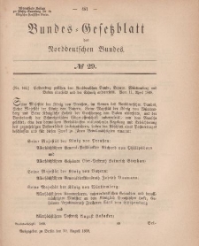 Bundes-Gesetzblatt des Norddeutschen Bundes, 1868, Nr 29.