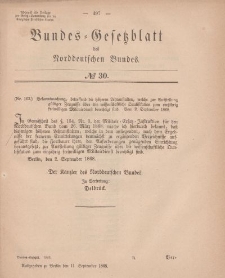 Bundes-Gesetzblatt des Norddeutschen Bundes, 1868, Nr 30.