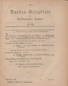 Bundes-Gesetzblatt des Norddeutschen Bundes, 1868, Nr 33.