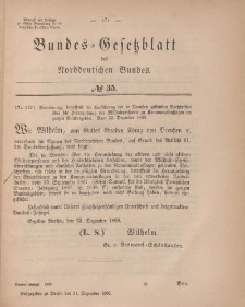 Bundes-Gesetzblatt des Norddeutschen Bundes, 1868, Nr 35.