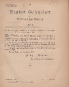 Bundes-Gesetzblatt des Norddeutschen Bundes, 1869, Nr 5.