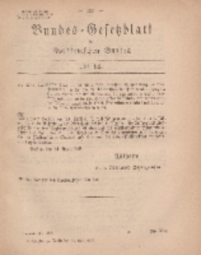 Bundes-Gesetzblatt des Norddeutschen Bundes, 1869, Nr 14.