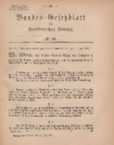 Bundes-Gesetzblatt des Norddeutschen Bundes, 1869, Nr 19.