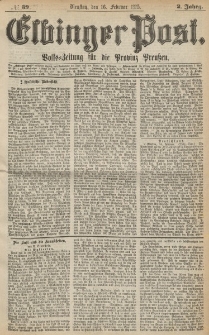 Elbinger Post, Nr. 39, Dienstag 16 Februar 1875, 2 Jh