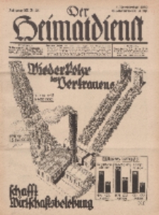 Der Heimatdienst : Mitteilungen der Reichszentrale f&uuml;r Heimatdienst, 12. Jahrgang, 1. Novemberheft 1932, Nr 21.
