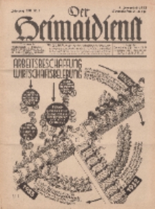 Der Heimatdienst : Mitteilungen der Reichszentrale für Heimatdienst, 13. Jahrgang, 1. Januarheft 1933, Nr 1.