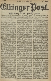 Elbinger Post, Nr.177 Sonntag 1 August 1875, 2 Jh