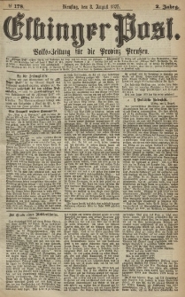 Elbinger Post, Nr.178 Dienstag 3 August 1875, 2 Jh