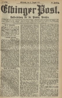 Elbinger Post, Nr.179 Mittwoch 4 August 1875, 2 Jh