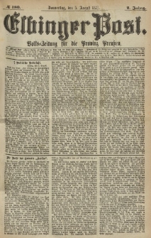 Elbinger Post, Nr.180 Donnerstag 5 August 1875, 2 Jh
