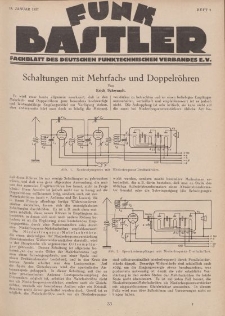 Funk Bastler : Fachblatt des Deutschen Funktechnischen Verbandes E.V., 14. Januar 1927, Heft 3.