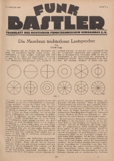 Funk Bastler : Fachblatt des Deutschen Funktechnischen Verbandes E.V., 21. Januar 1927, Heft 4.