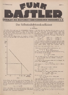 Funk Bastler : Fachblatt des Deutschen Funktechnischen Verbandes E.V., 11. Februar 1927, Heft 7.
