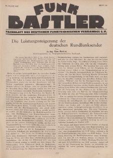 Funk Bastler : Fachblatt des Deutschen Funktechnischen Verbandes E.V., 18. März 1927, Heft 12.