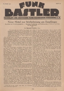 Funk Bastler : Fachblatt des Deutschen Funktechnischen Verbandes E.V., 25. März 1927, Heft 13.